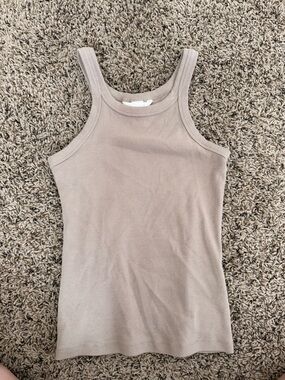 H&M Neutral Taupe Ribbed Tank Top